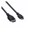 ROLINE HDMI High Speed kaabel Ethernetiga, HDMI Type A isane Mini HDMI Type C isane, 1 m, must