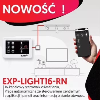 Ropam Lighting Controller EXP-LIGHT16-RN – 16-kanaliline relee laiendusmoodul RopamNet siini jaoks