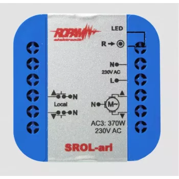 ROPAM SROL-ari traadita rulookardina juhtseade, 230VAC, amperomeetriline andur, rulookardina olek rakenduses ja puutepaneelil (IP64)