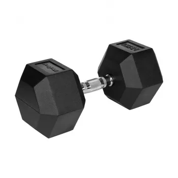 Kummiga Kaetud Malm Kuusnurkne Hantel 27.5 kg REBEL ACTIVE
