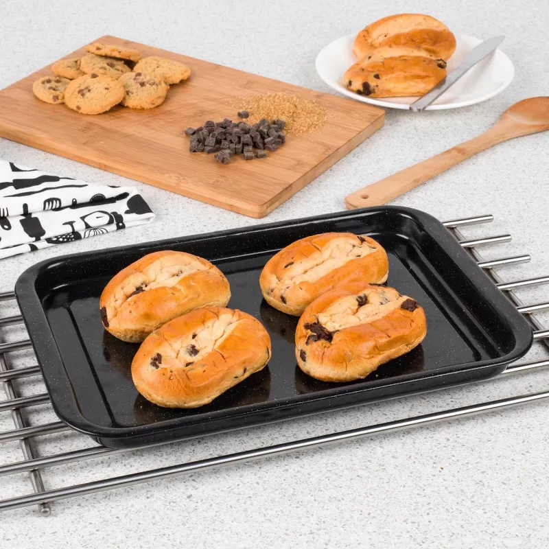 Russell Hobbs CW114712EU 36cm Küpsetusplaat - Süsinikteras, Mittekleepuv, Ristkülikukujuline, Must