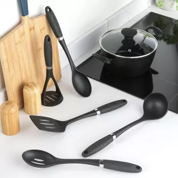 Russell Hobbs RH03026EU7 5-osaline köögiriistade komplekt pöörleva alusega, must ja hõbedane