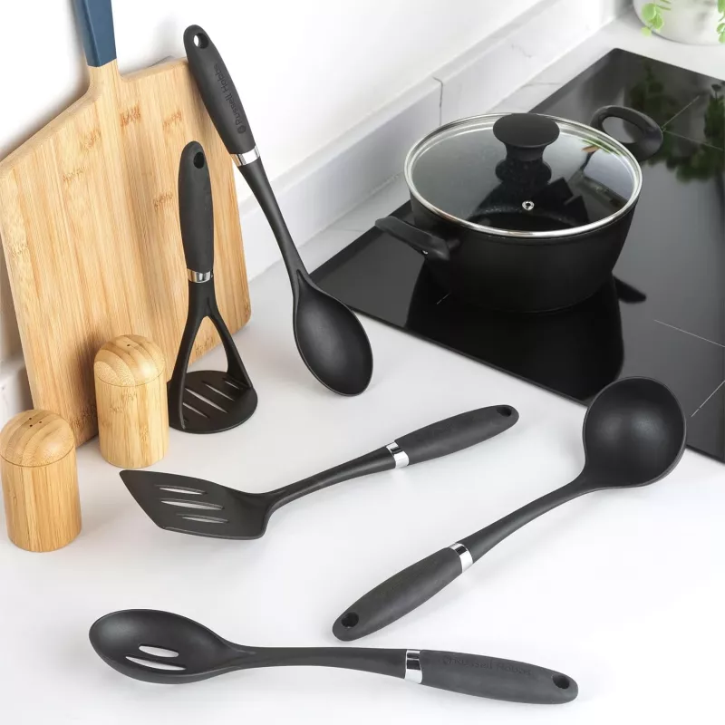 Russell Hobbs RH03026EU7 5-osaline köögiriistade komplekt pöörleva alusega, must ja hõbedane