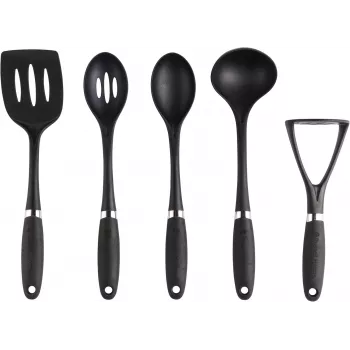 Russell Hobbs RH03026EU7 5-osaline köögiriistade komplekt pöörleva alusega, must ja hõbedane