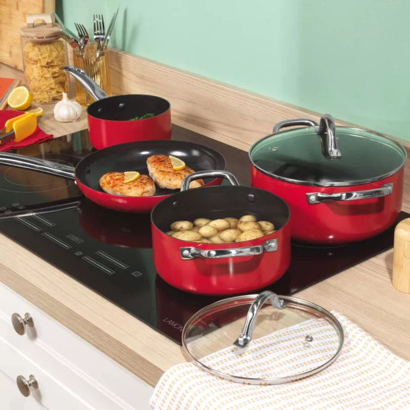 Russell Hobbs RH03821 Riviera 4-osaline potikomplekt, punane