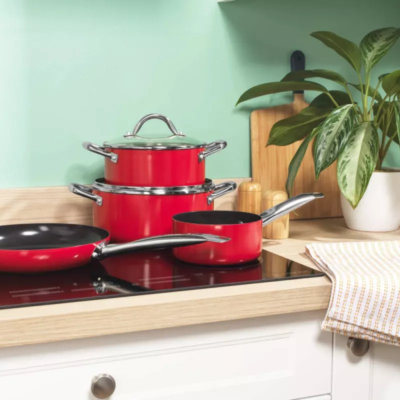 Russell Hobbs RH03821 Riviera 4-osaline potikomplekt, punane