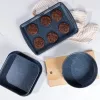 Russell Hobbs RH03858 Nightfall Stone küpsetusplaat 2-pakk, süsinikteras, mittekleepuv, ahjukindel kuni 230°C, ristkülikukujuline, tumehall/must