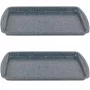 Russell Hobbs RH03858 Nightfall Stone küpsetusplaat 2-pakk, süsinikteras, mittekleepuv, ahjukindel kuni 230°C, ristkülikukujuline, tumehall/must