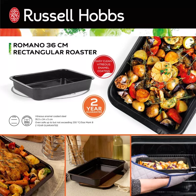 Russell Hobbs Romano 36cm Ristkülikukujuline Praadimisvorm - Süsinikteras, Mittekleepuv, Söehall