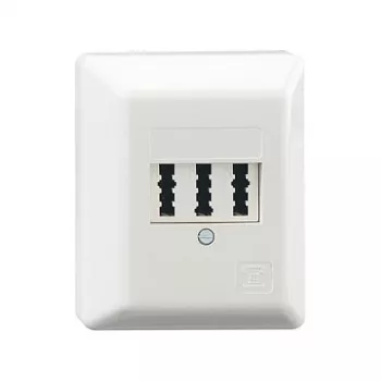 RUTENBECK TAE 3x6 NFN pinnale paigaldatav telefonipistikupesa, puhas valge