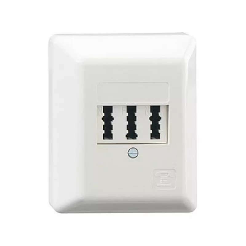 RUTENBECK TAE 3x6 NFN pinnale paigaldatav telefonipistikupesa, puhas valge