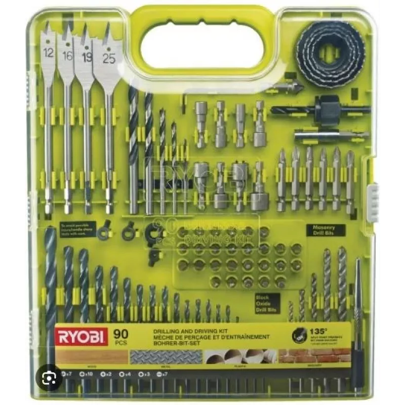 Ryobi Drill and Drive Accessory Set, 90 pcs