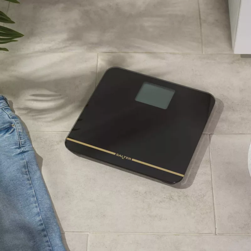 Salter 9075 BGFEU12 Max Electronic Bathroom Scale, Black/Gold