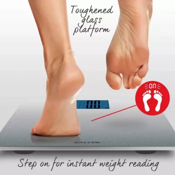 Salter 9075 SCFEU12 Max Electronic Digital Bathroom Scales, Silver