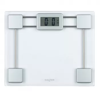 Salter 9081 SVFEU12 Glass Electronic Bathroom Scale, Silver/Transparent
