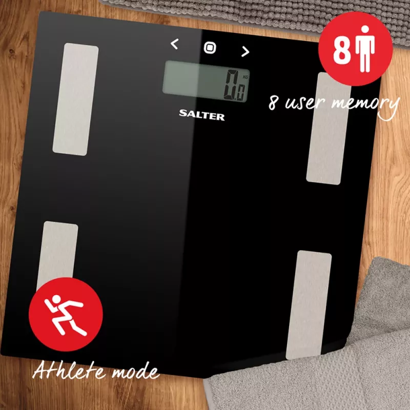 Salter 9150 BFEU12 Musta Klaasiga Analüüsiv Vannikaal