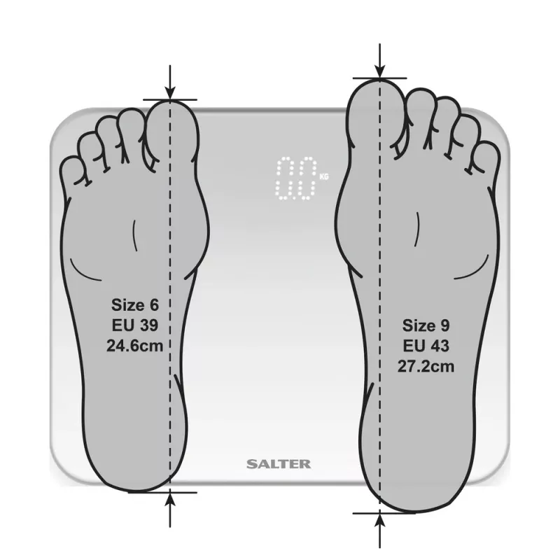 Salter 9204 BFEU12 Phantom elektrooniline köögikaal, must, 5 kg mahutavus, 1 g sammud, LCD-ekraan, karastatud klaasist platvorm