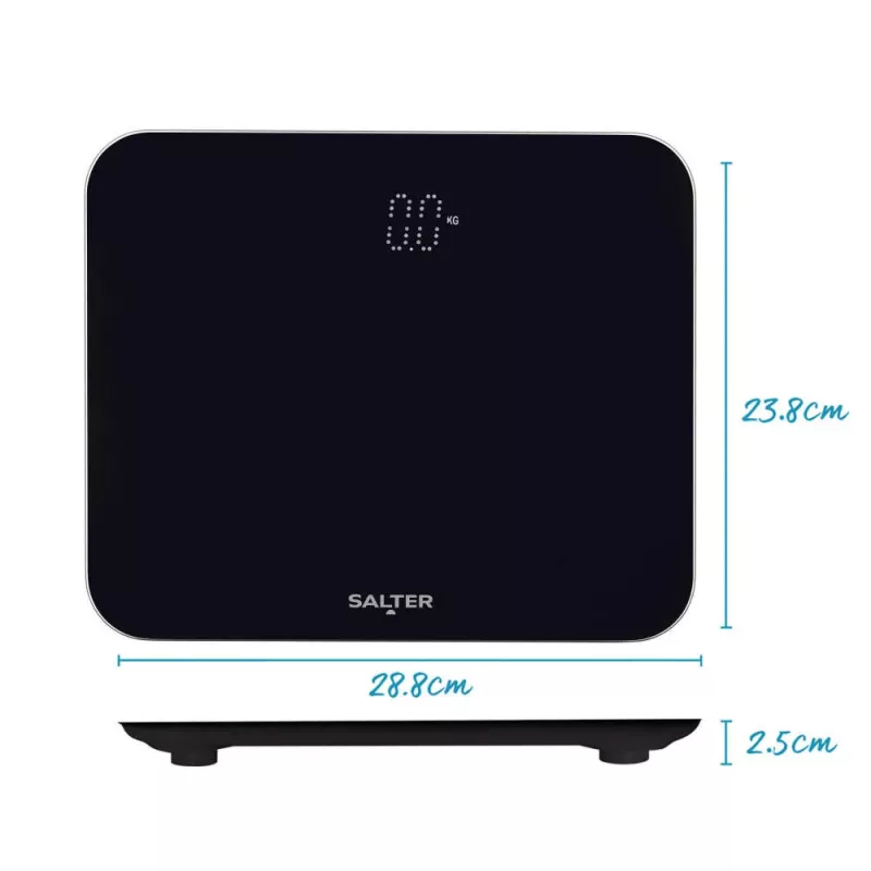 Salter 9204 BFEU12 Phantom elektrooniline köögikaal, must, 5 kg mahutavus, 1 g sammud, LCD-ekraan, karastatud klaasist platvorm