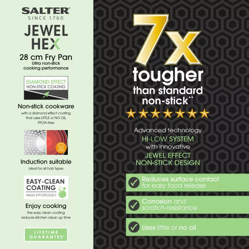Salter BW11621SA3 Jewel Hex 28cm praepann