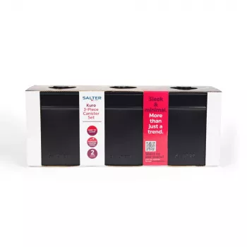Salter BW124571EU7 Kuro 3-osaline purgisari - must, bambuskaanega õhukindel hoiustamine