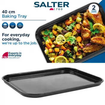 Salter BW12813EU7 40cm Küpsetusplaat - Megastone Mittekleepuv Süsinikteras, Söehall