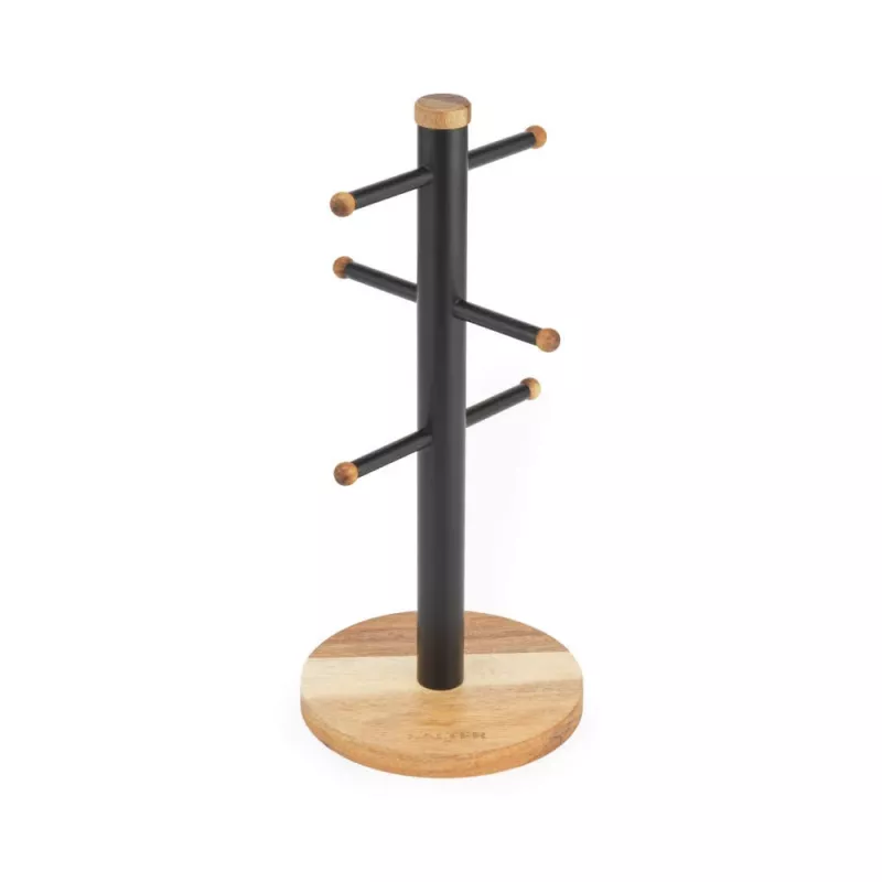 Salter BW1356611EU7 Toronto Mug Tree, Wood/Black