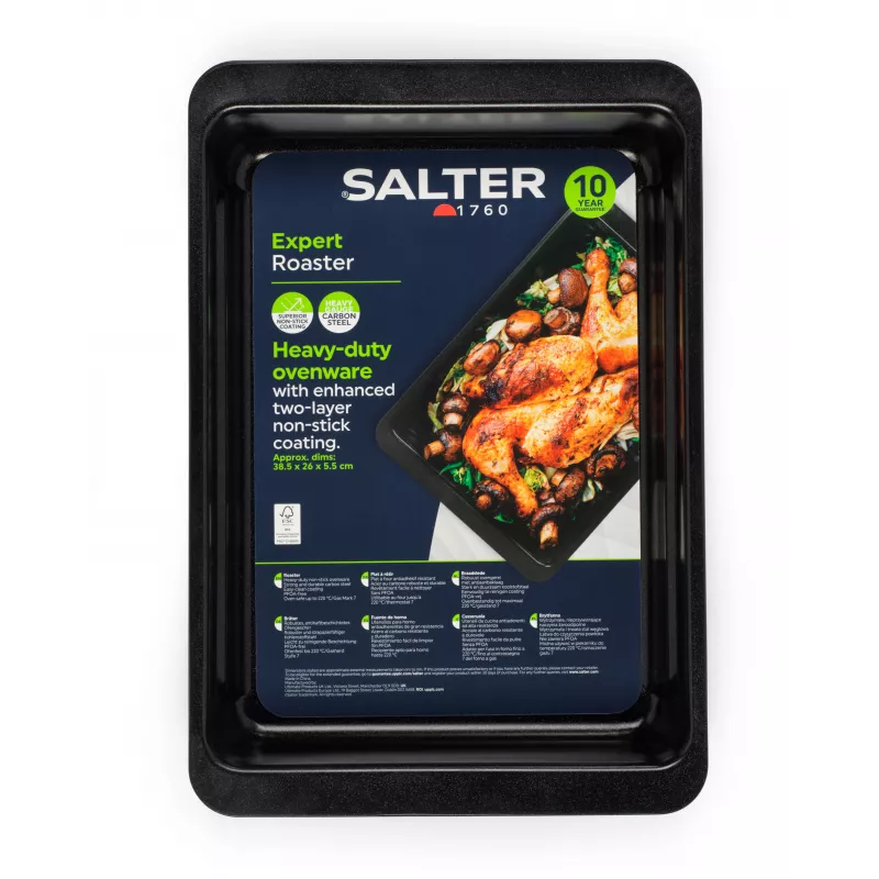 Salter BW14525 Expert Roaster - Must, 40 cm, Süsinikteras, Mittekleepuv