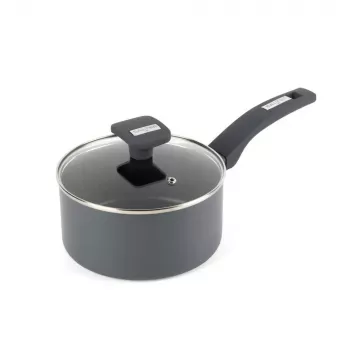 Salter BW14719 Alto 18cm Kastepann kaanega, Sepistatud Alumiinium, Mittekleepuv, Must