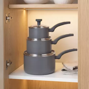 Salter BW14720 Alto 20cm kastrul - sepistatud alumiinium, mittenakkuv, induktsiooniga ühilduv, must