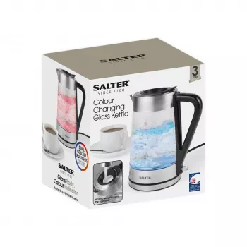 Salter EK5078SSFVDE Värvimuutva Klaasiga Veekeetja 1.7L 3000W
