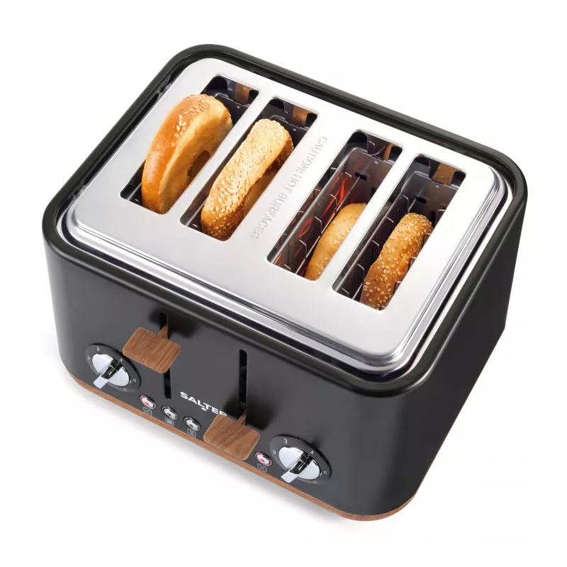 Salter EK5823BLKVDE Toronto 4-Slice Toaster - Must Roostevaba Teras