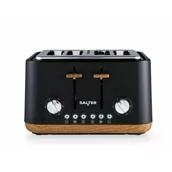 Salter EK5823BLKVDE Toronto 4-Slice Toaster - Must Roostevaba Teras