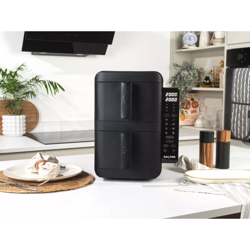 Salter EK6642VDE VertiCook Ultra Vertikaalne Tervisegrill ja Õhufritüür, 1500 W, Must & Hõbedane