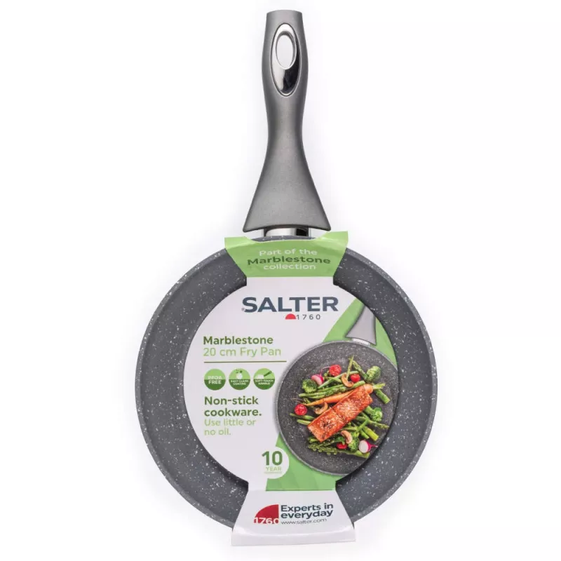 Salter Marblestone 20 cm praepann, hall - sepistatud alumiiniumist mittekleepuv praepann