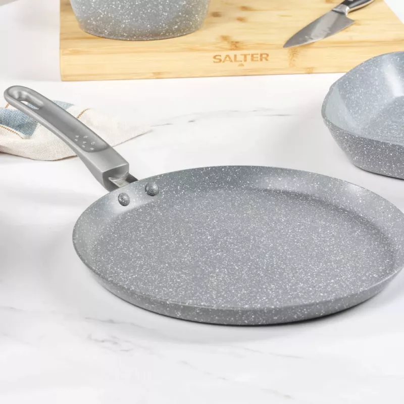 Salter Marblestone 25cm Pannkoogipann - Ülikerge mittenakkuva, induktsiooniga ühilduv, hall
