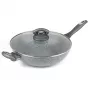 Salter Marblestone Wok 28cm Grey - Forged Aluminium Non-Stick Induction Compatible