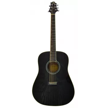 Samick D-4 TBK akustiline kitarr - Dreadnought, kuuselaud, trans must