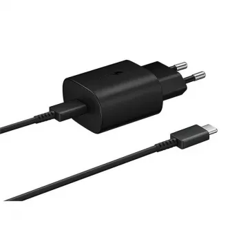 Samsung 25W reisilaadija + USB-C/USB-C andmekaabel must (OOB hulgipakend) (EP-TA800EBE + EP-DA905BBE)