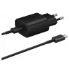 Samsung 25W USB-C Super Fast Charging reisiadapter USB-C–USB-C kaabliga - must