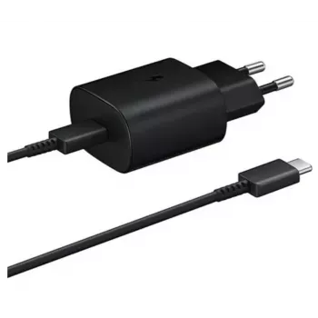 Samsung 25W USB-C Super Fast Charging reisiadapter USB-C–USB-C kaabliga - must
