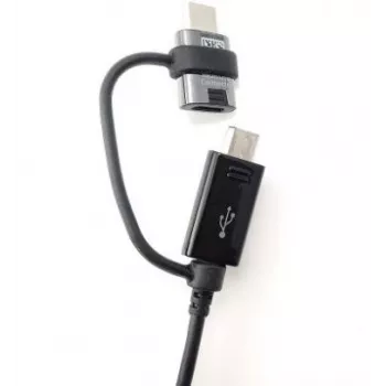Samsung EP-DG950DBE Combo microUSB andme- ja laadimiskaabel USB-C adapteriga 1,4 m must (hulgipakend)