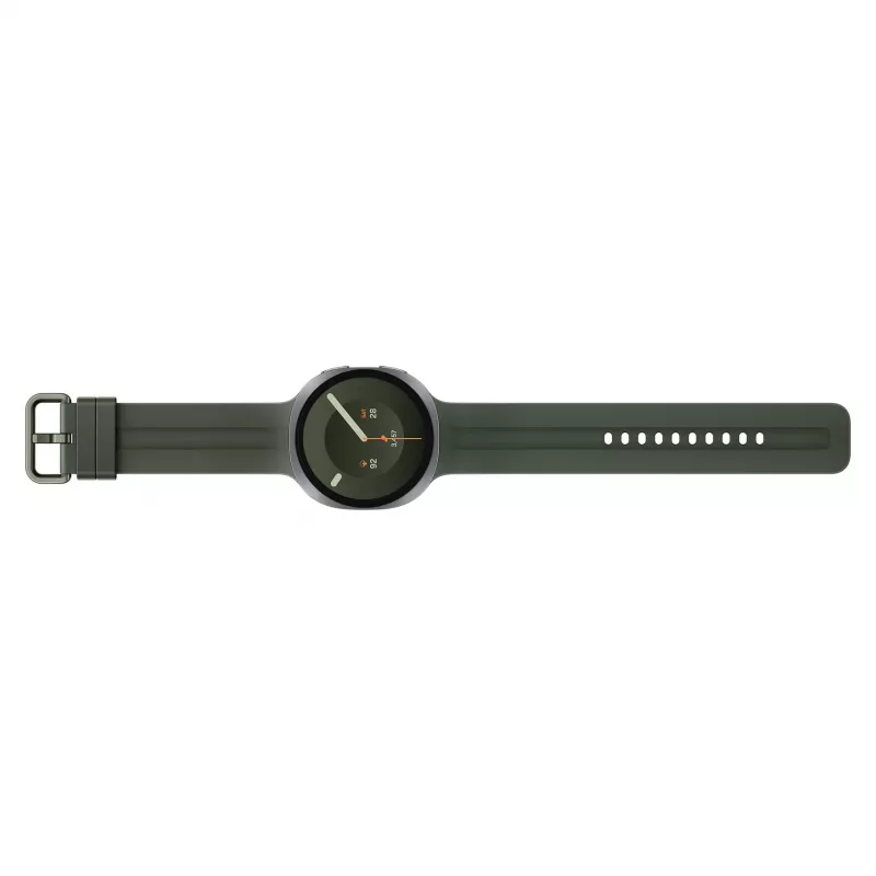 Samsung Galaxy Watch9 LTE 44 mm hõbedane nutikell oliivrohelise spordirihmaga M/L
