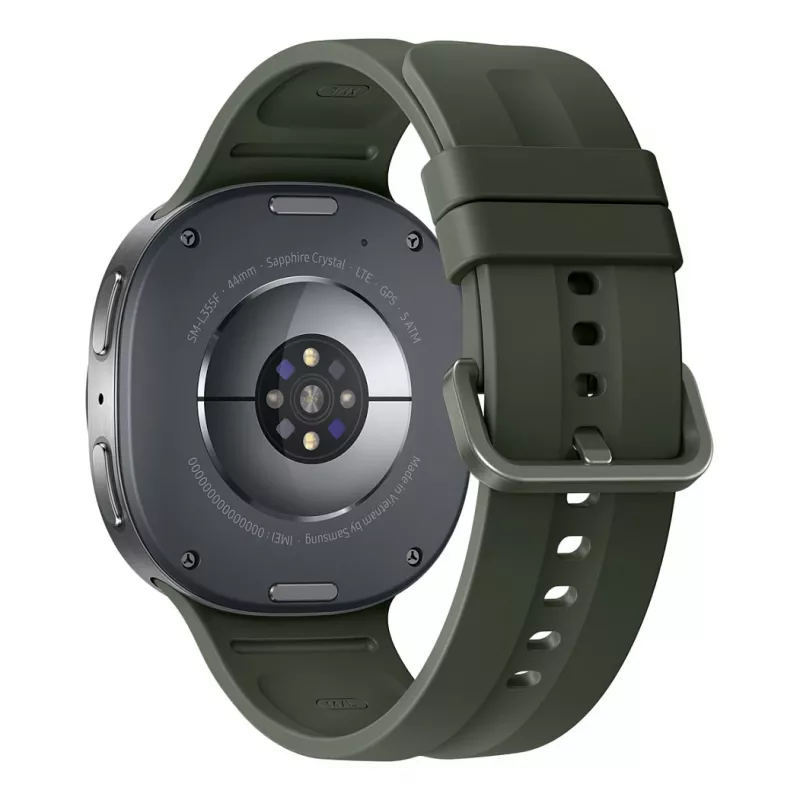 Samsung Galaxy Watch9 LTE 44 mm hõbedane nutikell oliivrohelise spordirihmaga M/L