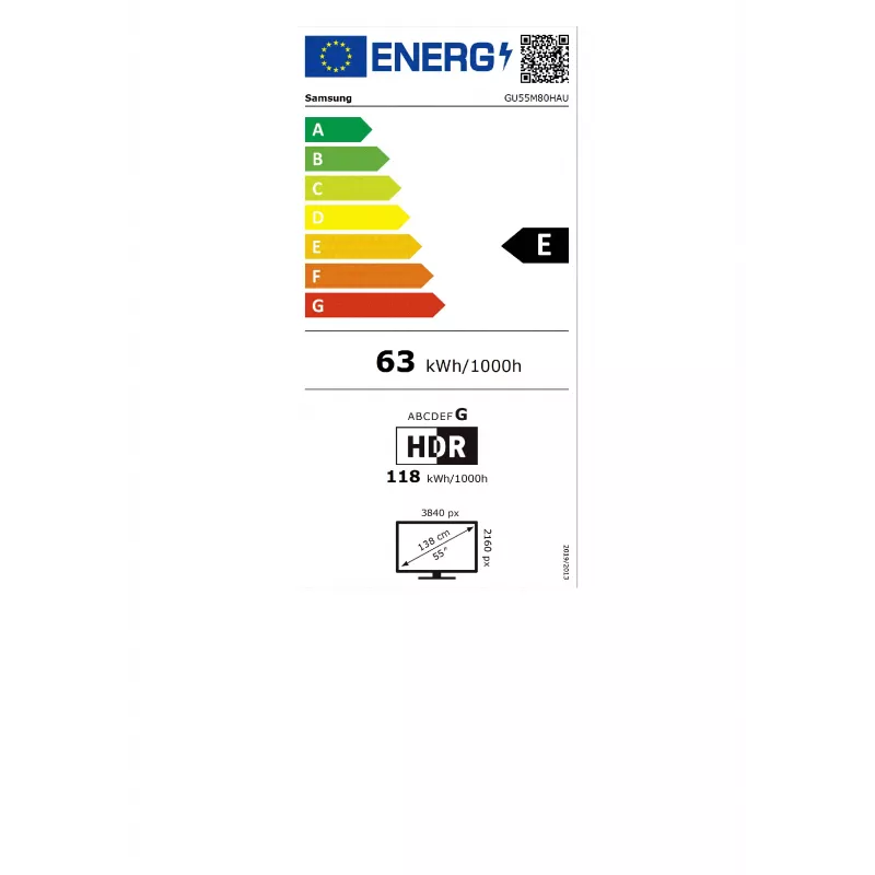 Samsung GU55M80HAUXZG 55 tolline 4K Ultra HD QLED Smart TV (2024) - 3840 x 2160, 100Hz, Tizen OS, Direct Full Array, Quantum HDR 1500