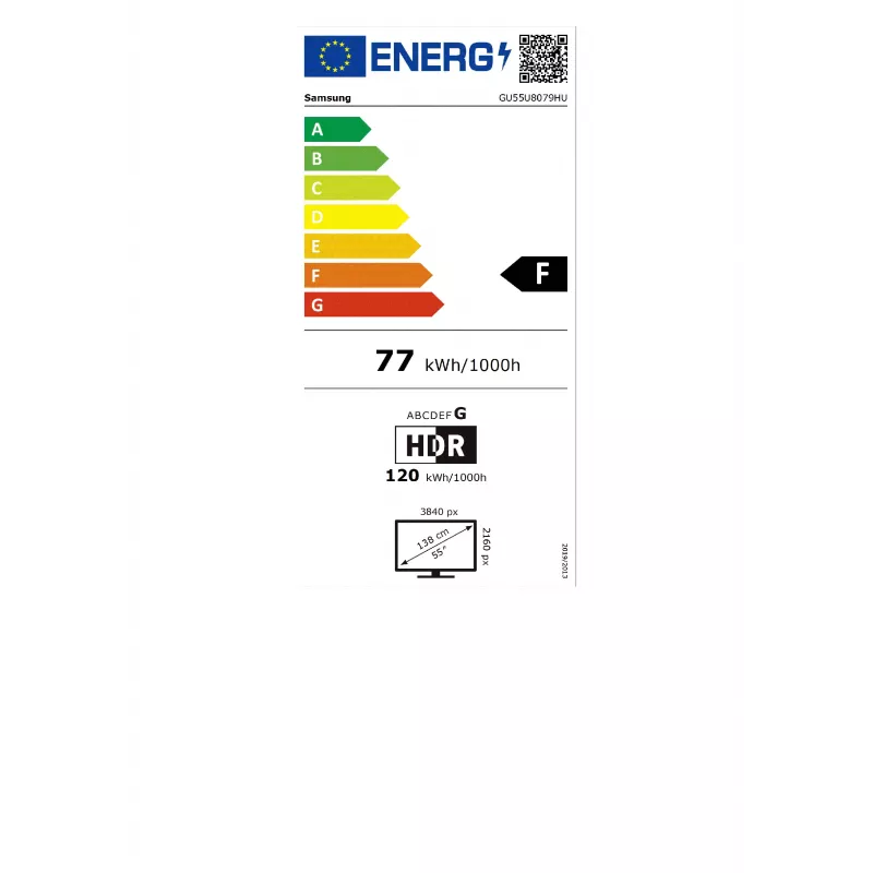 Samsung GU55U8079HUXZG 55-tolline 4K Ultra HD nutikas LED-televiisor Tizen OS, HDR, 3x HDMI, Wi-Fi, Bluetooth, VESA 200x200 mm