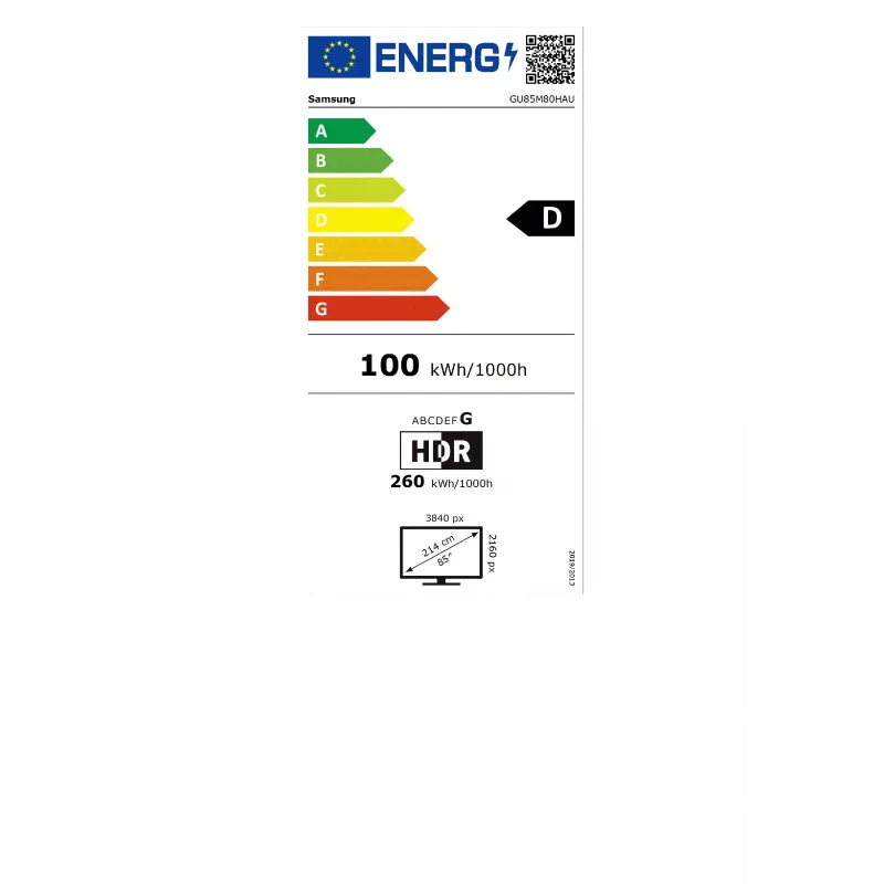 Samsung GU85M80HAUXZG 85-tolline 4K Ultra HD nutikas LED-teler (2024) - Tizen, 400x300 VESA, Wi-Fi, LAN, HDMI