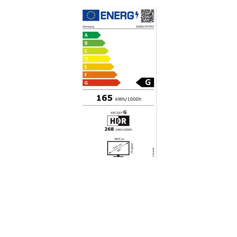 Samsung GU85U7079FUXZG 214 cm (85 inch) 4K UHD Smart TV, 50 Hz, HDR10+, Must