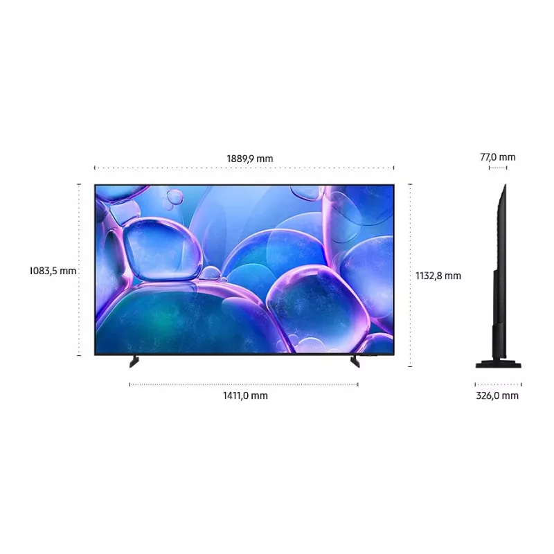 Samsung GU85U7079FUXZG 214 cm (85 inch) 4K UHD Smart TV, 50 Hz, HDR10+, Must