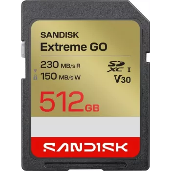 SanDisk Extreme GO SDXC mälukaart 512 GB UHS-I 230 MB/s lugemiskiirus V30 U3