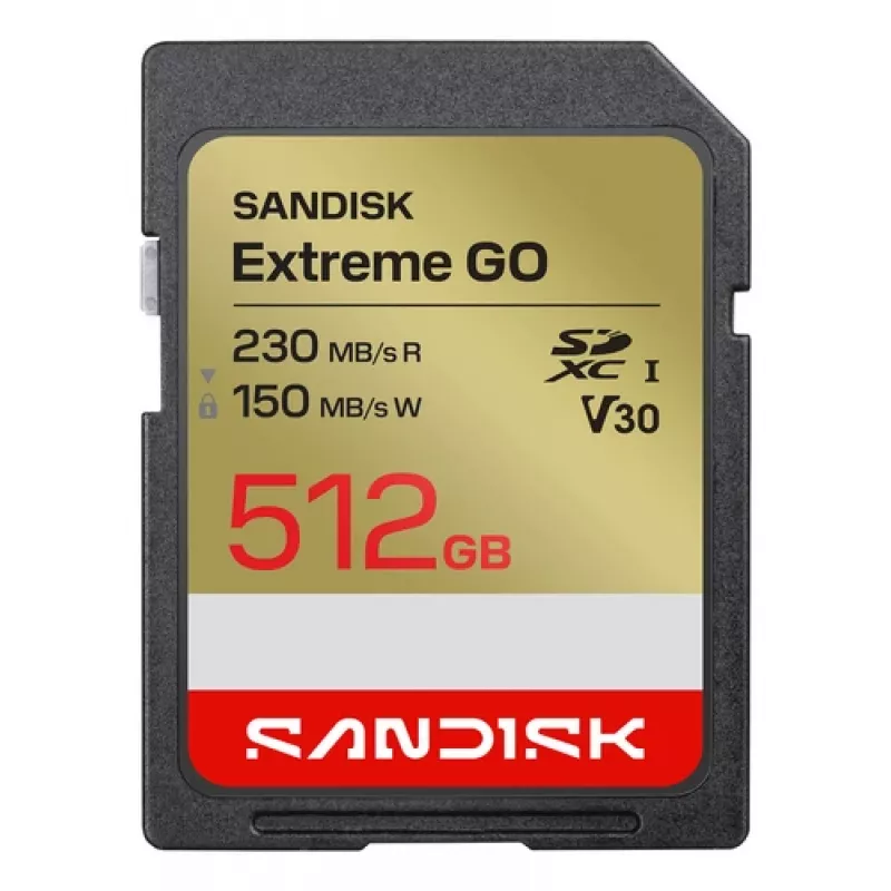 SanDisk Extreme GO SDXC mälukaart 512 GB UHS-I 230 MB/s lugemiskiirus V30 U3